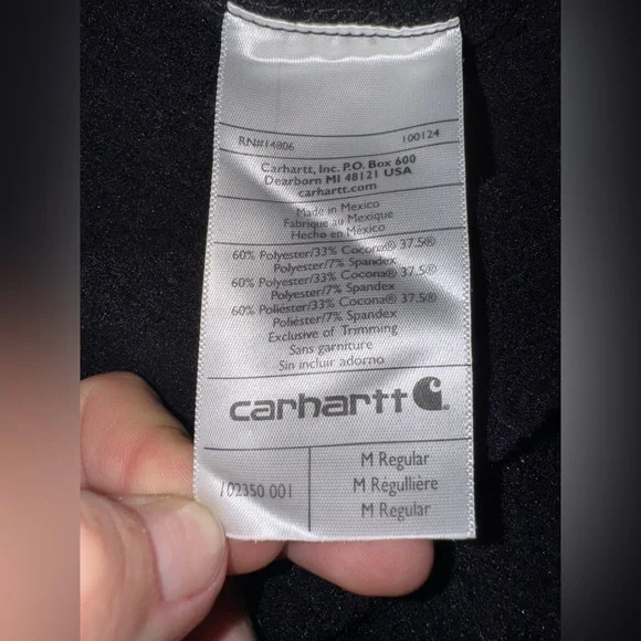 Carhartt Force® Mid/Heavy Thermal Long-Sleeve Shirt – Black – Waffle Knit - Picture 5 of 5